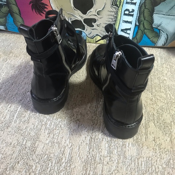 AllSaints Donita Leather Lug-Sole Boots Size 38 - Picture 5 of 14